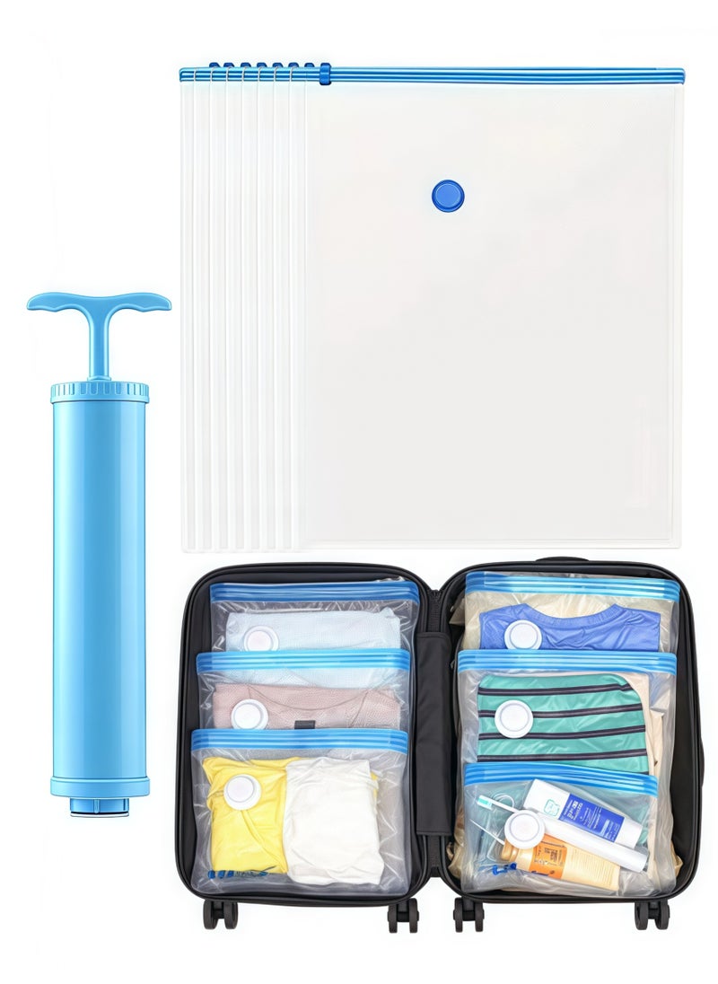Generic Premium Vacuum Storage Bags, 8 Pack, Reusable Space Saver Storage Bags for Clothes, Mattresses, Blankets, Duvets, Pillows, Comforters, Quilts, Travel (Hand Pump Included)  - Image 1