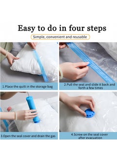 Generic Premium Vacuum Storage Bags with Manual Pump, 8 Pack, Reusable Space Saver Bags for Clothes, Mattress, Blanket, Duvet, Pillow, Comforter, Quilt, Travel  - Image 4