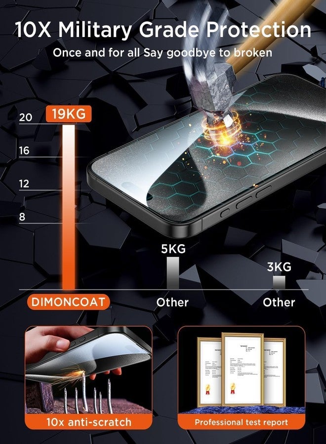 DIMONCOAT iPhone 15 Pro Max Screen Protector, 10X Military Grade Protection, 15 Pro Max 6.7 Inch Screen Protector, Case Friendly 4 Pack - Image 4