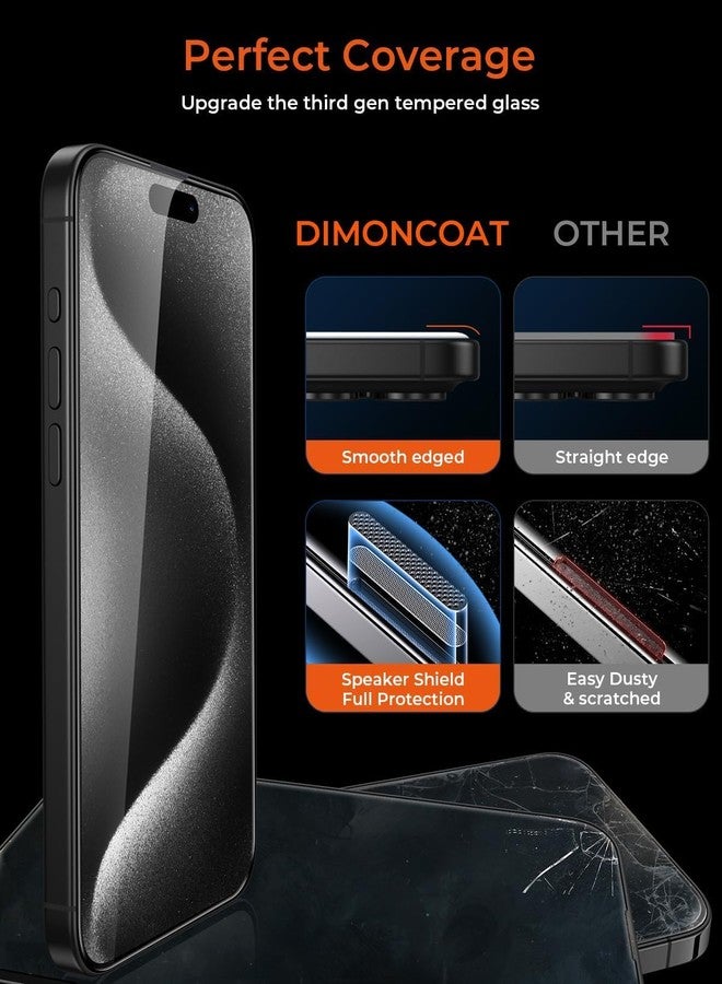 DIMONCOAT iPhone 15 Pro Max Screen Protector, 10X Military Grade Protection, 15 Pro Max 6.7 Inch Screen Protector, Case Friendly 4 Pack - Image 5
