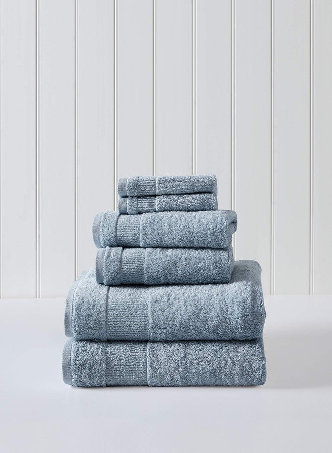 Tommy Bahama- Bath Towels, Absorbent & Fade Resistant Cotton Towel Set, Fashionable Bathroom Decor (Island Retreat Grey, 6 Piece) - Image 1