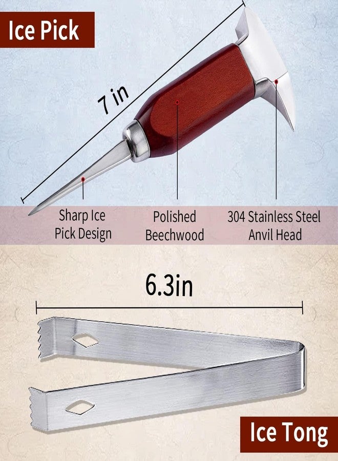 SuproBarware Ice Pick Stainless Steel, Ice Crusher Wood Handle for Breaking Ice, Ice Picks for Kitchen, Bars, Bartender. - Image 2