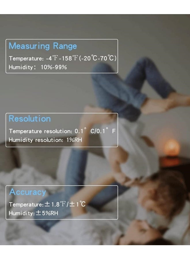 SUPER SO Indoor Thermometer Digital Hygrometer Room Thermometer Humidity Monitor with Backlight, Suitable for Bedroom, Baby Room, Wine Cellar, Laboratory (White) - Image 2