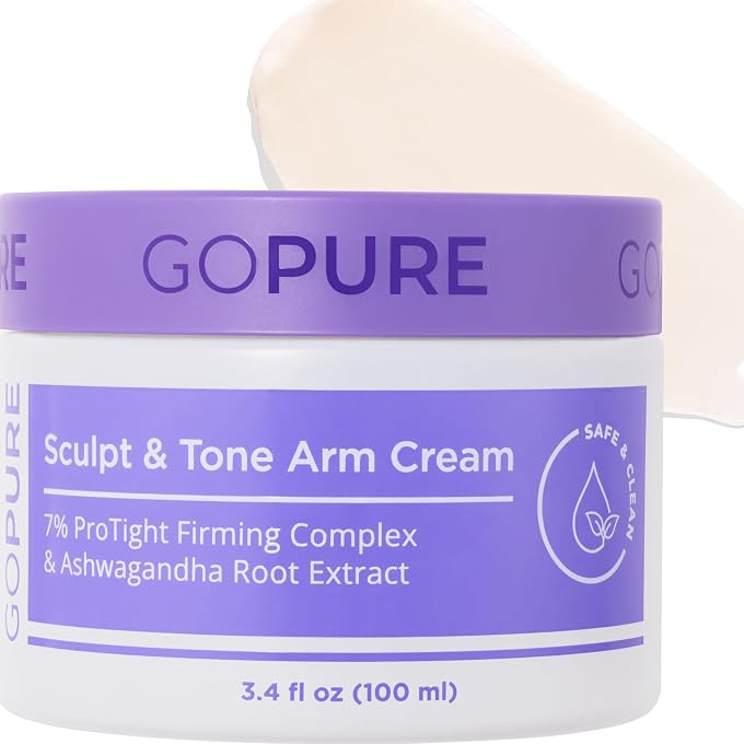 goPure Sculpt & Tone Arm Cream - Firming & Tightening Cream - Smooths, Lifts, Sculpts the Look Of Arms - ProTight Complex - Rice Protein, Shea Butter, Avocado - Clinically Tested - All Skin Types - Image 1