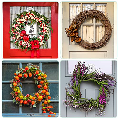 VIS'V Wreath Hanger, Large Suction Cup Wreath Hooks, Heavy Duty, 22 LB Capacity, Removable and Reusable, Clear, 6 Pcs - Image 5