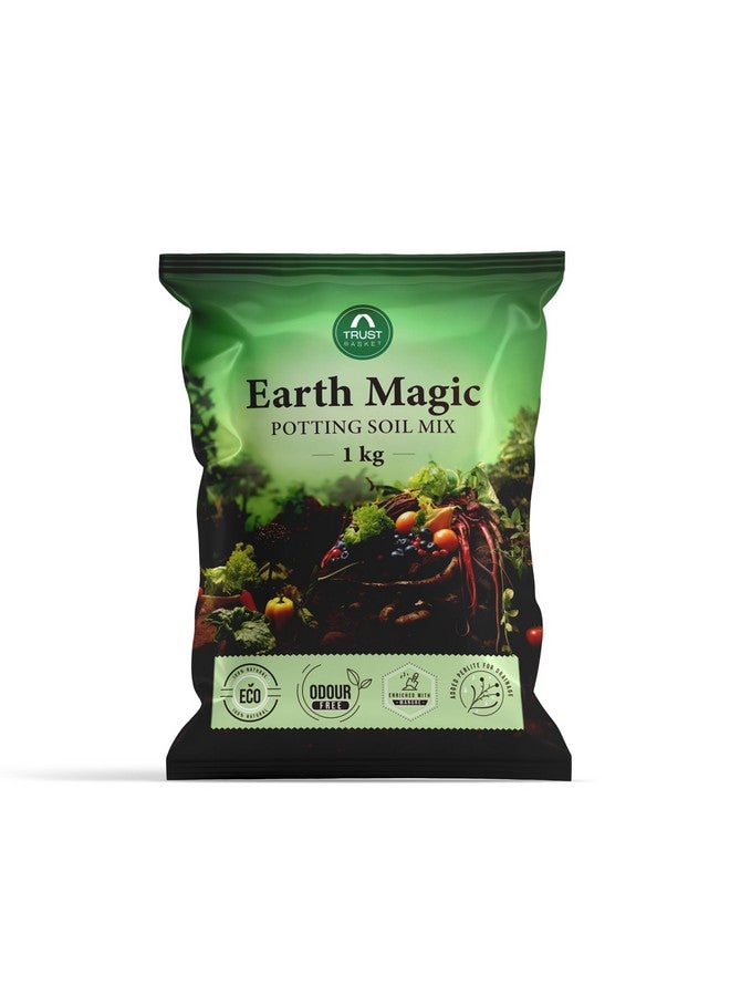 TrustBasket خليط زراعة سحر الأرض من ترست باسكت - 1 كجم | 100% طبيعي | زراعة | خليط تربة للنباتات في الأصص | سماد للزراعة المنزلية | بدون رائحة - Image 1