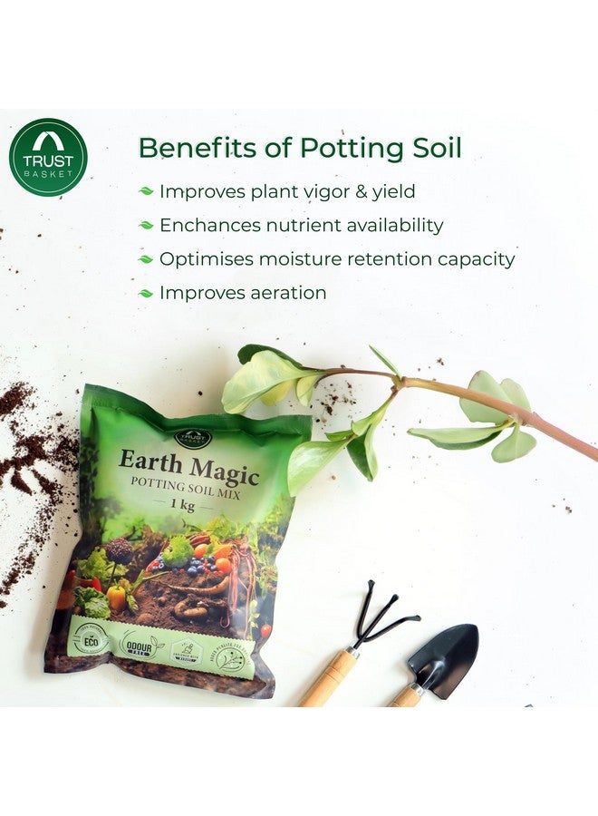 TrustBasket خليط زراعة سحر الأرض من ترست باسكت - 1 كجم | 100% طبيعي | زراعة | خليط تربة للنباتات في الأصص | سماد للزراعة المنزلية | بدون رائحة - Image 2