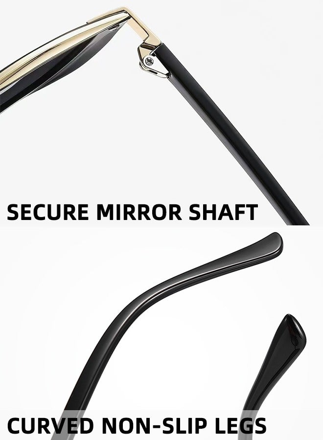 نظارات شمسية مستقطبة عالية الدقة على شكل عين القطة | إطار ذهبي عتيق وعدسات رمادية سوداء | حماية من الأشعة فوق البنفسجية 400 | بيان أزياء مضاد للتوهج | نظارات شمسية أنيقة خفيفة الوزن مصنوعة من سبائك معدنية ملونة فاخرة توفر حماية من الأشعة فوق البنفسجية - Image 4