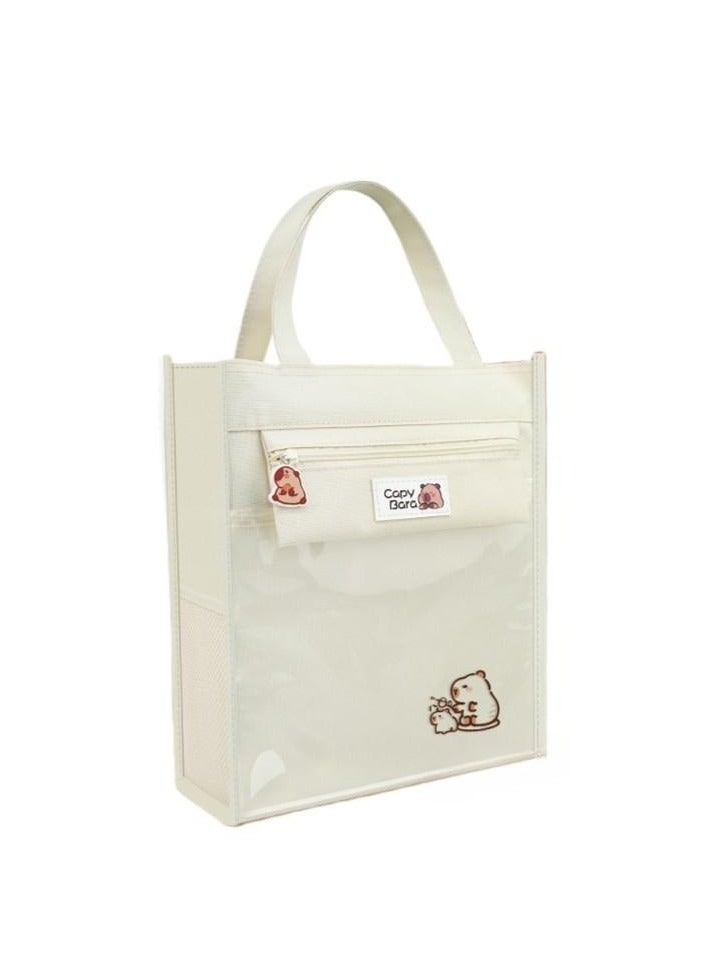 Waterproof Teaching Bag for Egyptian Pupils - Transparent Art Supplies Bag | Fits Tablet-Oxford Dustproof Cloth | Private Tutor Bag with Buttons - Image 1