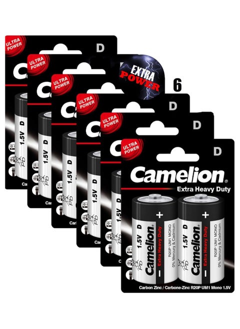 Camelion D bttery Extra Heavy Duty 2er Pack 6 Packs