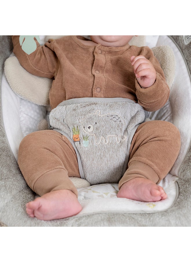 ingenuity - InLighten Baby Bouncer Seat with Light Up Toy Bar and Bunny Tummy Time Pillow Mat - Image 1