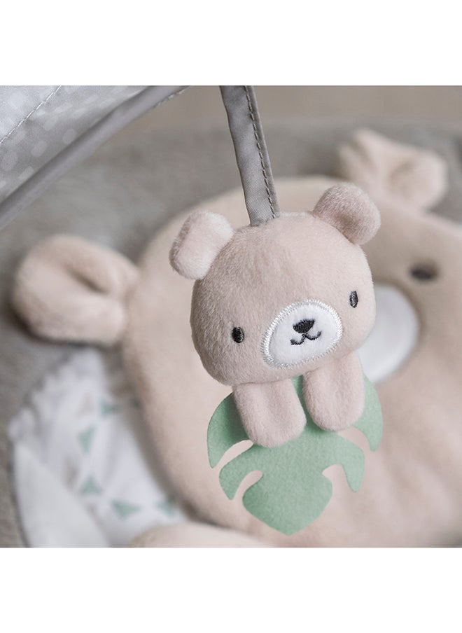 ingenuity - InLighten Baby Bouncer Seat with Light Up Toy Bar and Bunny Tummy Time Pillow Mat - Image 1