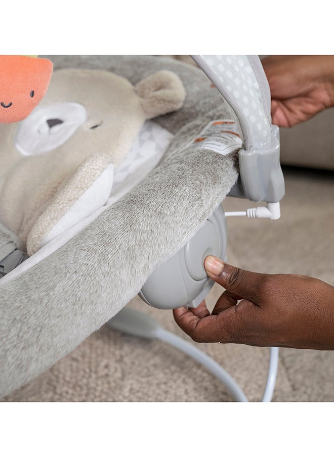 ingenuity - InLighten Baby Bouncer Seat with Light Up Toy Bar and Bunny Tummy Time Pillow Mat - Image 1