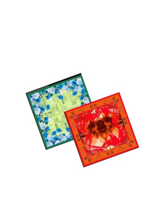 LookTrendyNow Satin Silk Scarf Combo Head Band Mask For Men and Women |50X50 cm| Pack of 2 - Image 1