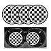 Yourkar 4 PCS Cow Print Car Cup Coaster 275 Inch AntiSlip Auto Cup Holder Insert Coaster Anti Slip Bling Cup Mats with Flower Pattern Universal Interior Car Accessories Checkerboard - Image 2