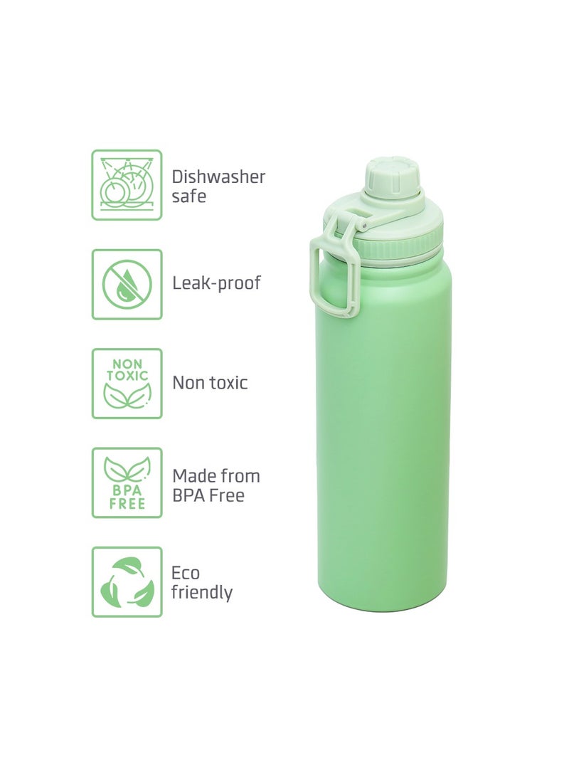 Eazy Kids Double Wall Insulated Tracking Water Bottle - Green, 800Ml  - Image 4