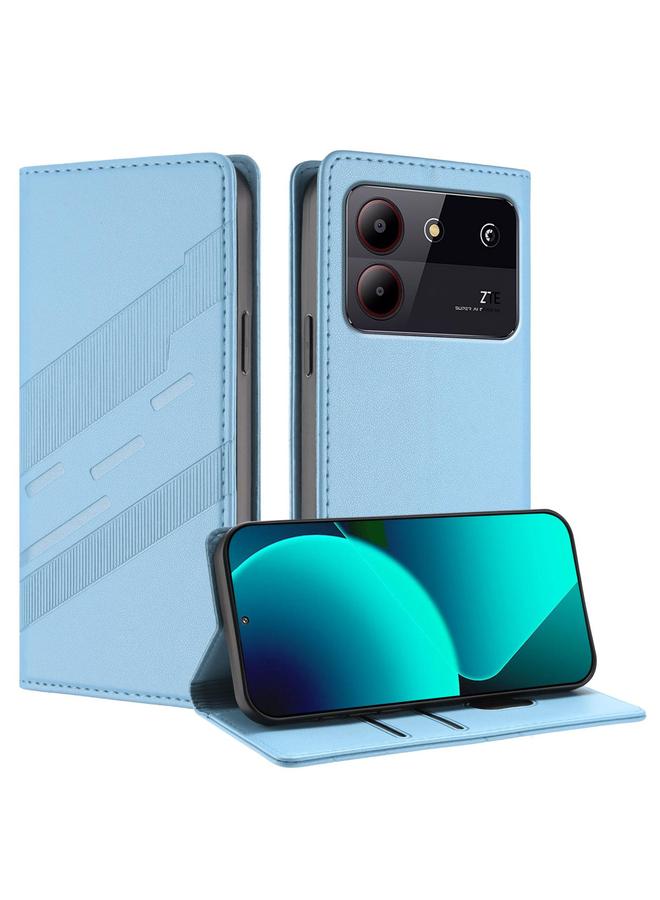 The Bros Case For ZTE Blade A54 4G Embossed Multi-functional Wallet Retro Leather Phone Case