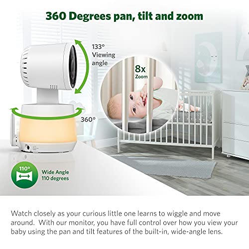 LeapFrog LF925HD Baby Monitor with Camera and Audio,1080p WiFi Remote Access Baby Monitor, 360° Pan & Tilt Camera, 8X Zoom, 5” 720p HD Display, Color Night Light &Vision, Two-Way Talk - Image 4