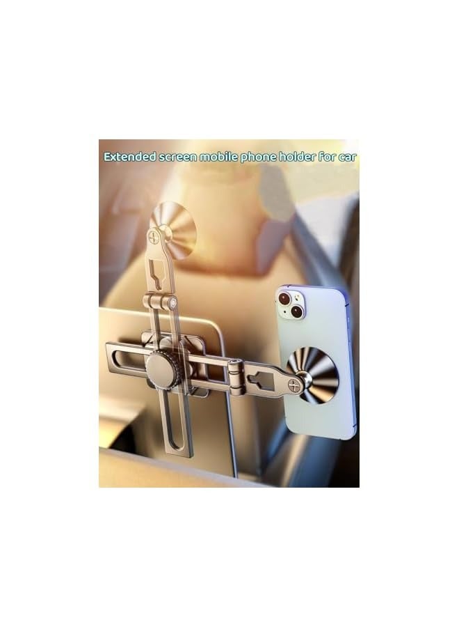 erorex Alloy Folding Magnetic Car Phone Holder, 360° Rotatable Universal Cell Phone Mount with 6 Strong Magnets, Dashboard Phone Holder for Cars Compatible with All Smartphone - Image 3