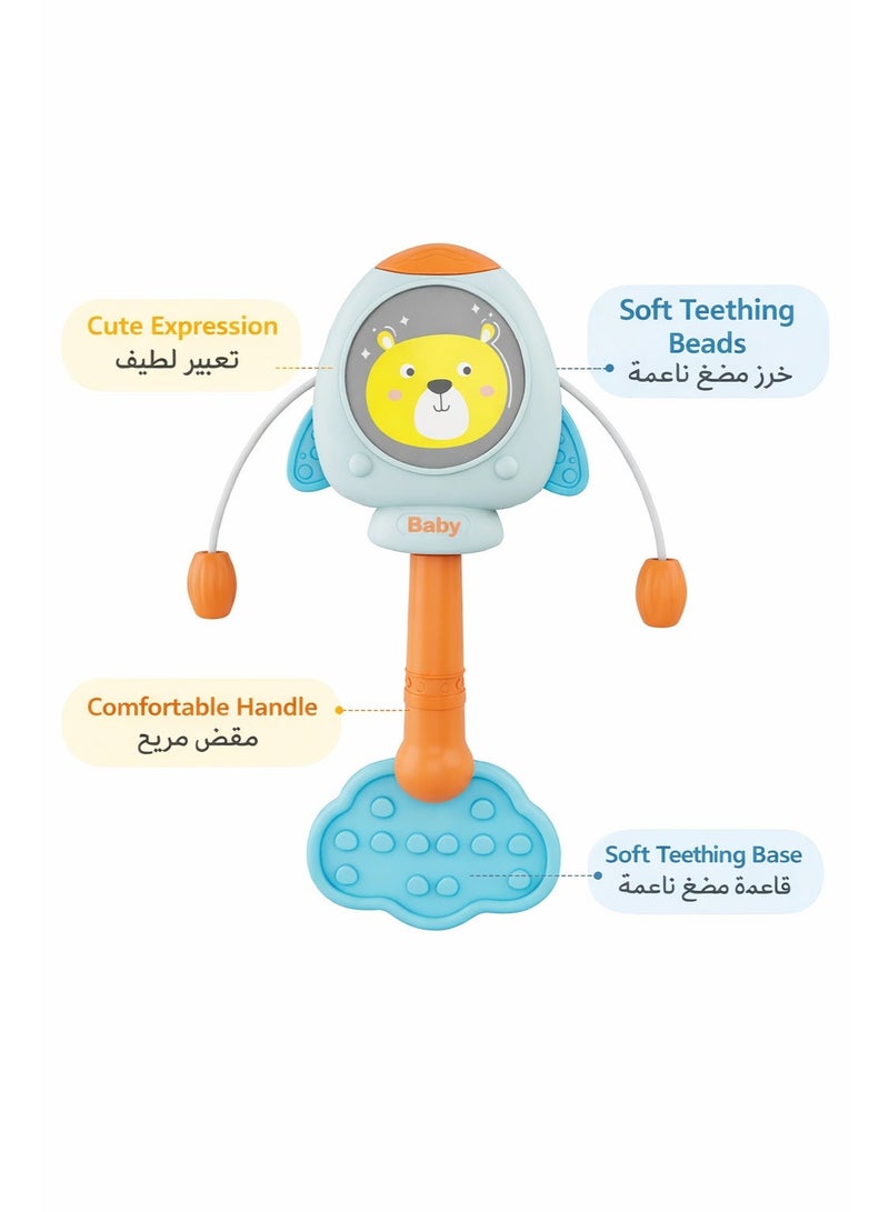 لعبة خشخيشة للأطفال مع عضّاضة سيليكون ناعمة – لعبة تسنين وتهدئة آمنة للرضع - Image 3