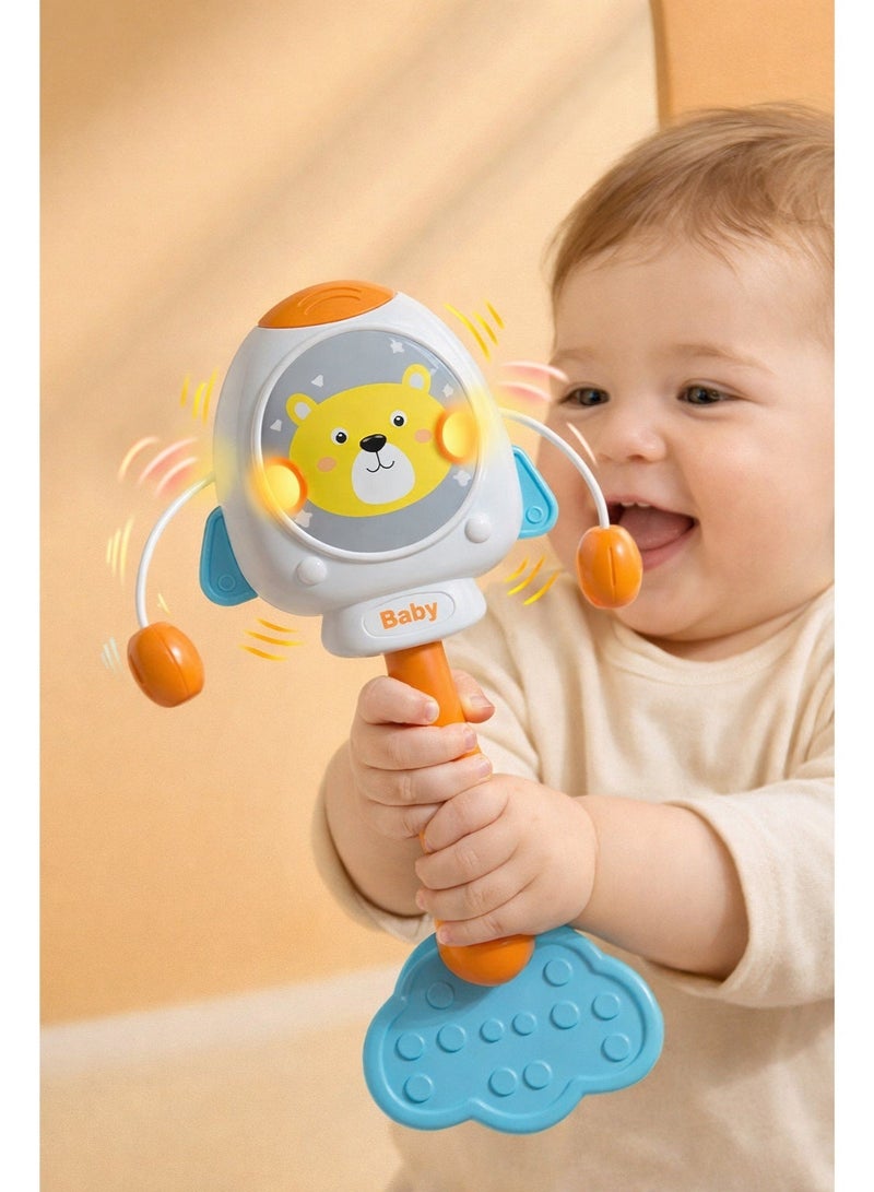 لعبة خشخيشة للأطفال مع عضّاضة سيليكون ناعمة – لعبة تسنين وتهدئة آمنة للرضع - Image 2