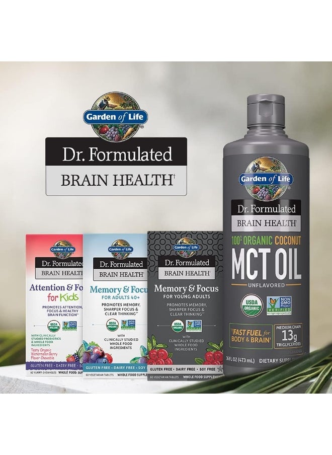 Garden of Life - Dr. Formulated Attention And Focus For Kids, Supplement Promotes Healthy Brain Function 60 Count - Image 1