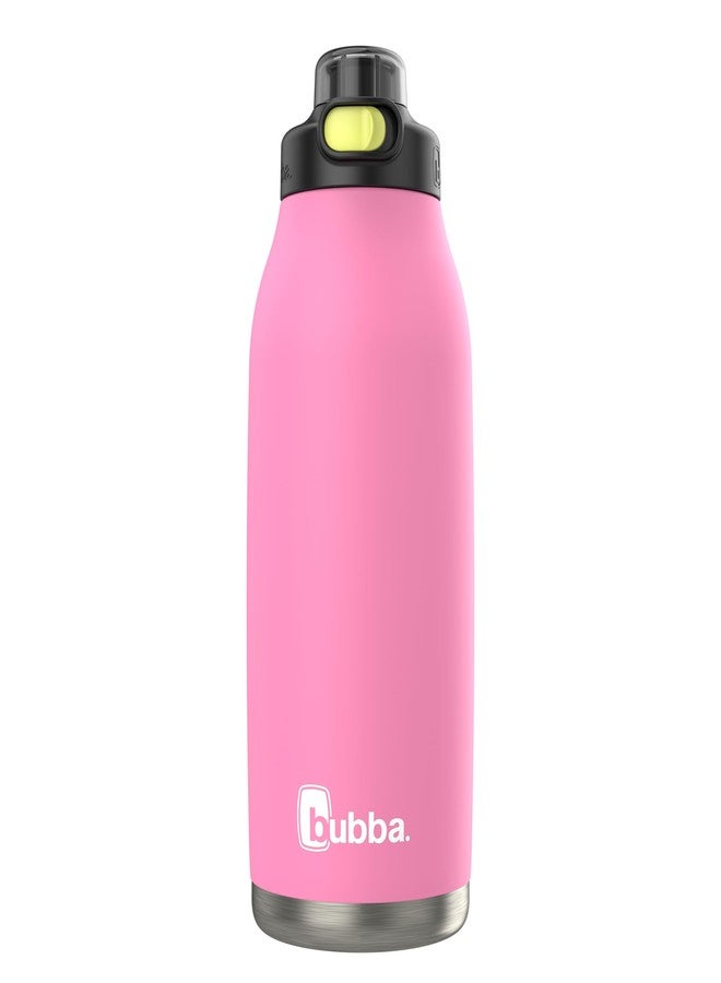 Bubba Radiant Stainless Steel Water Bottle with Push-Button Chug Lid 40oz, Rubberized Azalea - Image 1