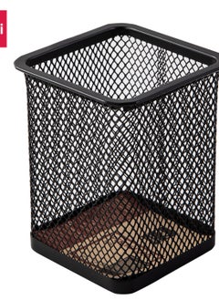 Deli Deli E9174 80x80x90mm Mesh Steel Pen Holder, 1 Compartment, Black – 1PCS/OPP Bag (Ideal for Office & Home Organization)  - Image 4