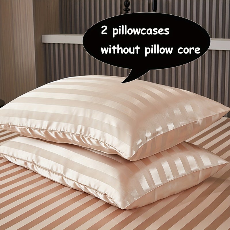 3pcs Simple Classic Satin Striped Duvet Cover Set, 1 Duvet Cover + 2 Pillowcases, No Insert, Soft and Comfortable, Machine Washable, Suitable for Bedrooms, Dorms, and Hotels, Bedding Decoration, Holiday Gift - Image 5