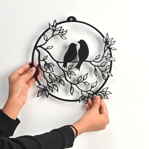 Gift Kya De Bird Design Wooden Wall Decor for Living Room | Wall Hanging Art for Bedroom, Hall & Office | 3D Laser Cut MDF Wall Panel | Modern Home Decoration (Black, 1 Piece) - Image 1