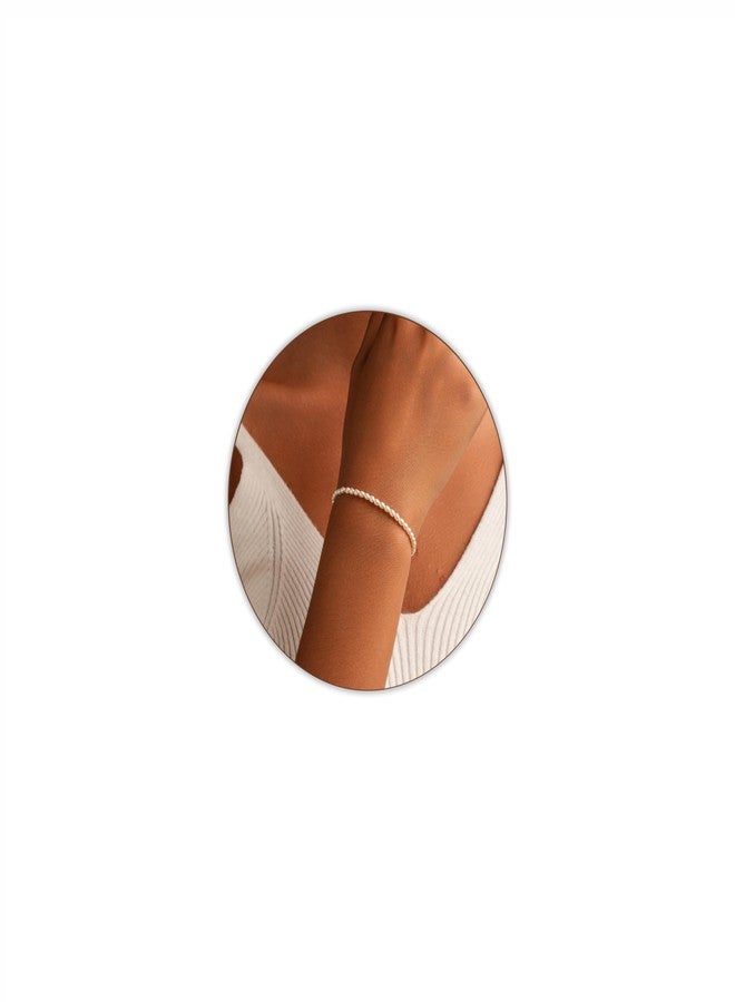 هينجشينج أساور لؤلؤ للنساء، مختارة يدويًا من لآلئ المياه العذبة الصغيرة، أساور بسلسلة متصلة مع قفل بولو قابل للتعديل مطلي بالذهب عيار 18 قيراطًا - 18 قيراطًا مطلي بالذهب - Image 1