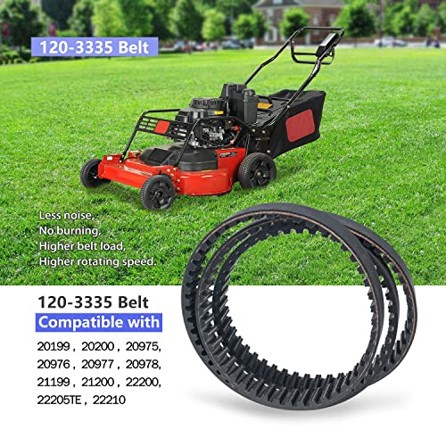Ytpoools 120-3335 Synchronous Belt Compatible with Toro Timemaster & Exmark 30 inch Lawn Mower Tractors, 44" x 3/4" Deck Replacement Timing Belt, Replaces for STENS 265-610 Fits 20199 20200 - Image 3