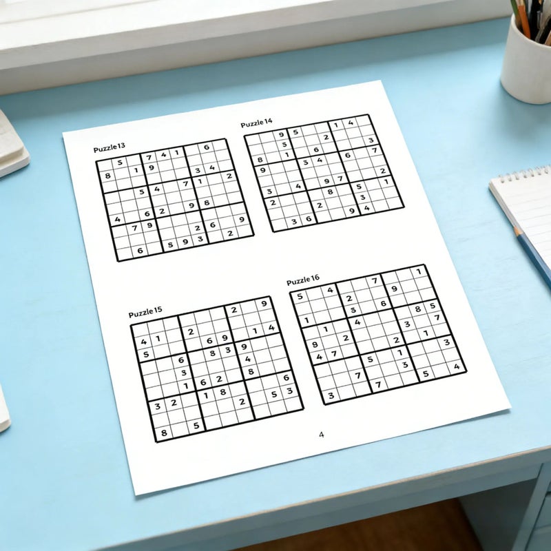 Mixed Color Adult Sudoku Puzzle Book Medium To High Difficulty Gift For Friends Elderly Housewarming Christmas All Seasons 365 Days - Image 3