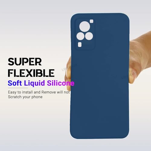 LIRAMARK Silicone Soft Back Cover Case for Vivo X60 (Blue) - Image 4