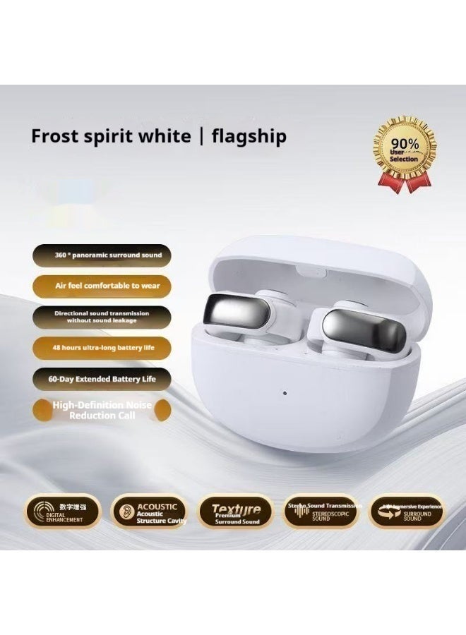 NexusTek Comfortable Open Bluetooth Earbuds | Frost Spirit White | 12mm Dynamic Driver | Immersive 360° Surround Stereo | Up to 48H Battery | Waterproof & Touch Control Wireless Earbuds - Image 2