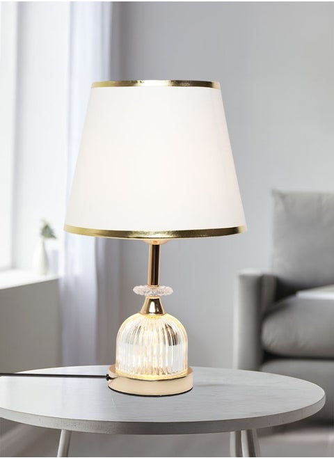 Luxury Glass Table Lamp in Gold and White
