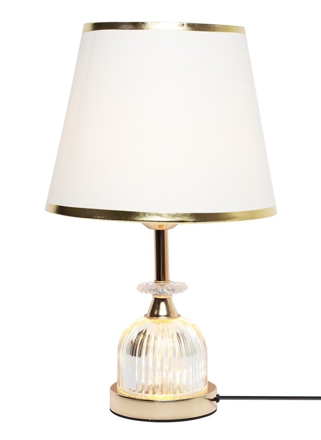 Luxury Glass Table Lamp in Gold and White