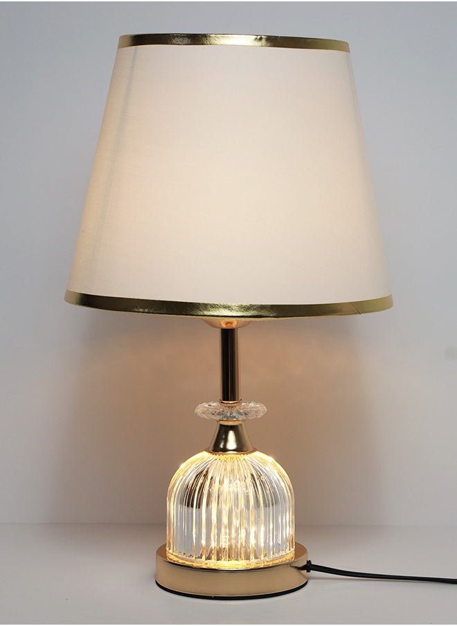 Luxury Glass Table Lamp in Gold and White