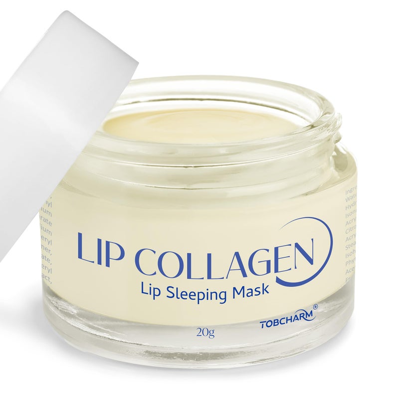 Lip Sleeping Mask 20g Collagen Lip Mask Overnight Lip Plumper with Hyaluronic Acid Peptide Complex Lip Balm for Lip Wrinkle Repair and Plumping Natural Hydration for Smooth Lips