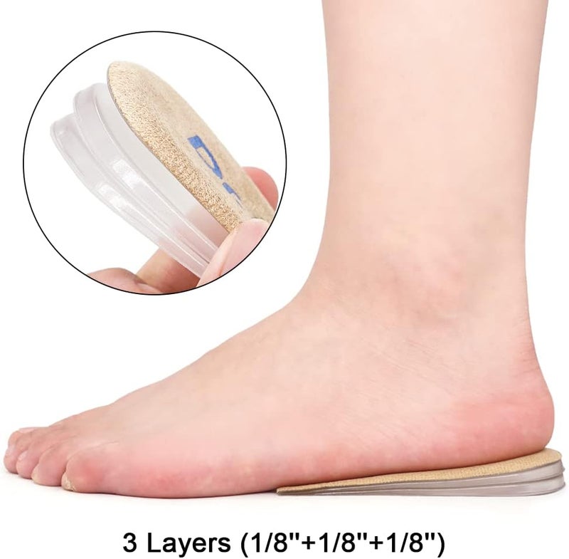 Dr.Foot Adjustable Orthopedic Heel Lift Inserts for Leg Length Discrepancies and Heel Pain (Beige, 3 Layers) - Image 2