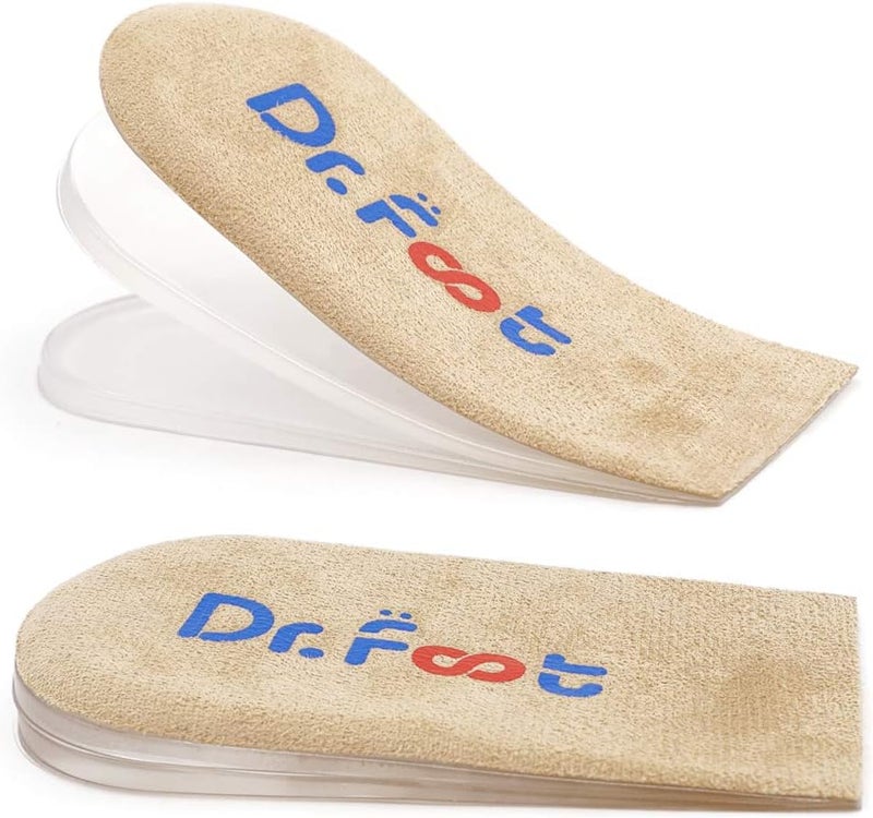 Dr.Foot Adjustable Orthopedic Heel Lift Inserts for Leg Length Discrepancies and Heel Pain (Beige, 3 Layers) - Image 1