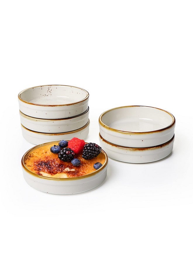 ONEMORE Ramekins 4 oz - Oven Safe Shallow Ramekins for Creme Brulee - Set of 6 - Image 1