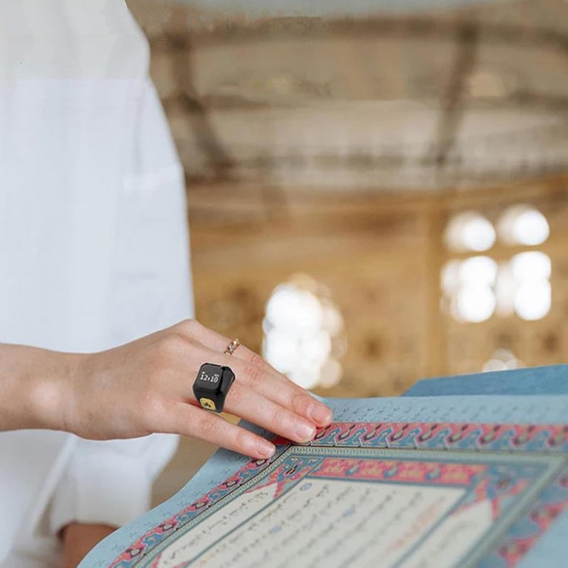 Tasbih Zikr Ring, Digital Prayer Ring, OLED Display Tasbih Counter, Wearable Technology, Waterproof, USB Rechargeable, Black, 20MM - Image 3