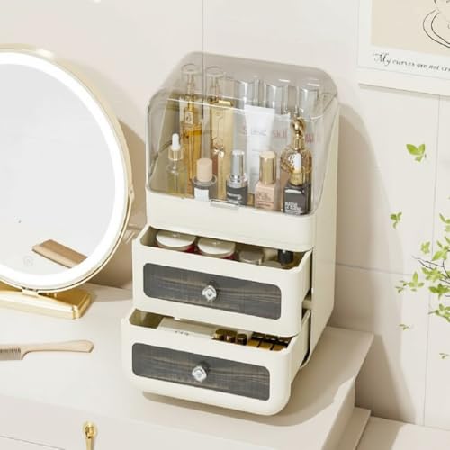 Niyam Makeup Organiser Storage Box for Countertop Cosmetics, Skincare and Beauty Case with Clear Led Display for Easy Visibility and Drawers for Vanity, Dresser Retro Lipstick Holder (Mkup ST) - Image 4