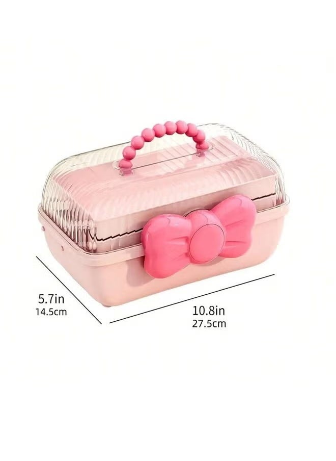 1pc Cute Bow Hair Clips Organizer For Toddler Girl Kids,Hair Accessories Holder For Girls , 3 Layers Foldable Hair Accessories Storage Box With Handle Plastic Makeup Jewelry Holder - pzsku/Z1240AFE7EB7DC7EBCEECZ/45/_/1730537401/c0d24fcc-e0e1-4f5f-ab8d-5c14f45564e5