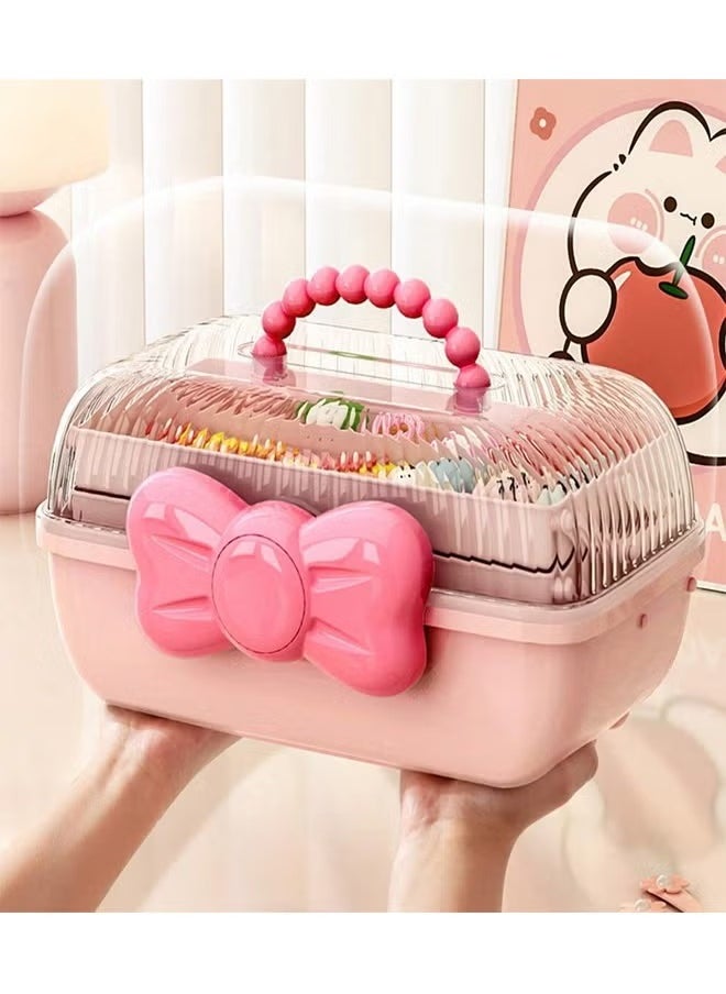 1pc Cute Bow Hair Clips Organizer For Toddler Girl Kids,Hair Accessories Holder For Girls , 3 Layers Foldable Hair Accessories Storage Box With Handle Plastic Makeup Jewelry Holder - pzsku/Z1240AFE7EB7DC7EBCEECZ/45/_/1730537402/2d50d7fb-97af-47a6-a9d2-02e14bd32c63