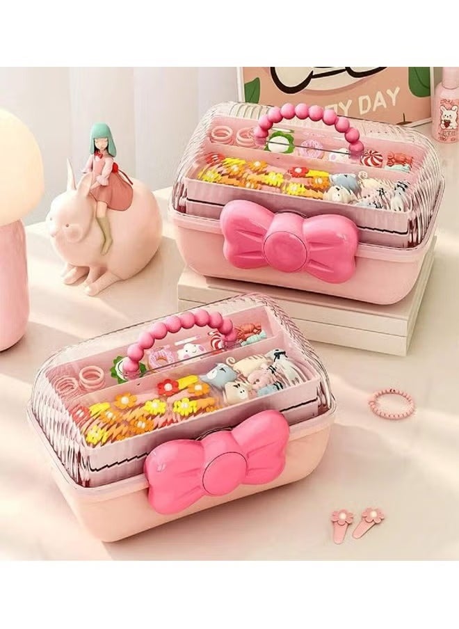 1pc Cute Bow Hair Clips Organizer For Toddler Girl Kids,Hair Accessories Holder For Girls , 3 Layers Foldable Hair Accessories Storage Box With Handle Plastic Makeup Jewelry Holder - pzsku/Z1240AFE7EB7DC7EBCEECZ/45/_/1730537423/319666b5-847a-4d49-8645-b74ff59bb086