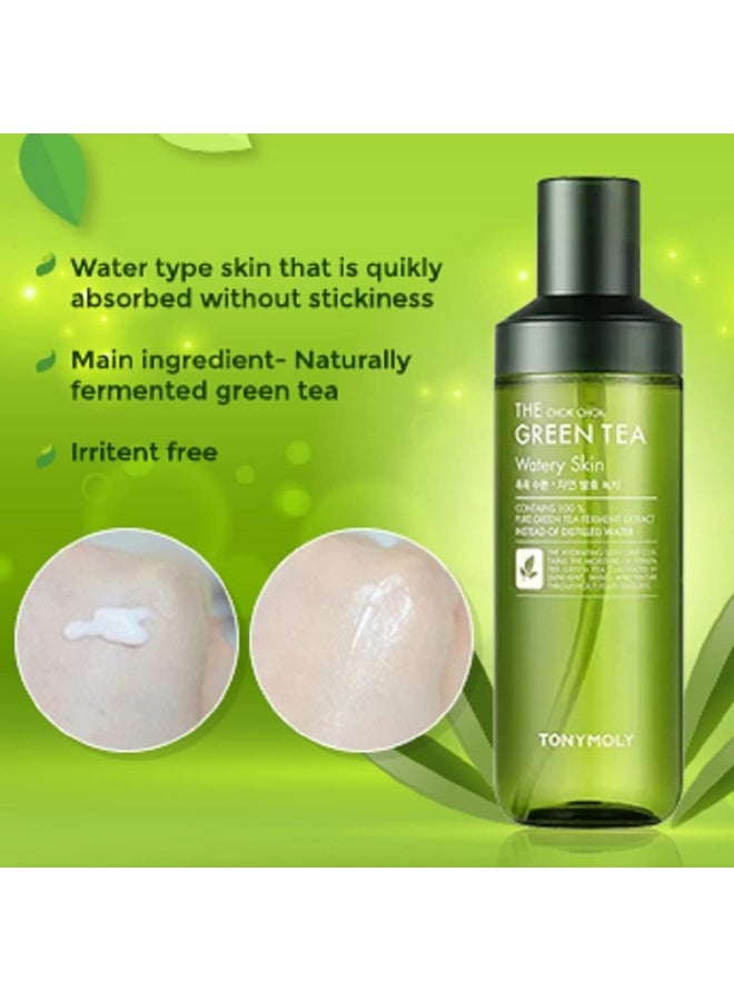 TONYMOLY The Chok Chok Green Tea Watery Skin | Hydrating Face Toner | Moisturizes, Soothes & Refreshes Skin | 180 ml - Image 2