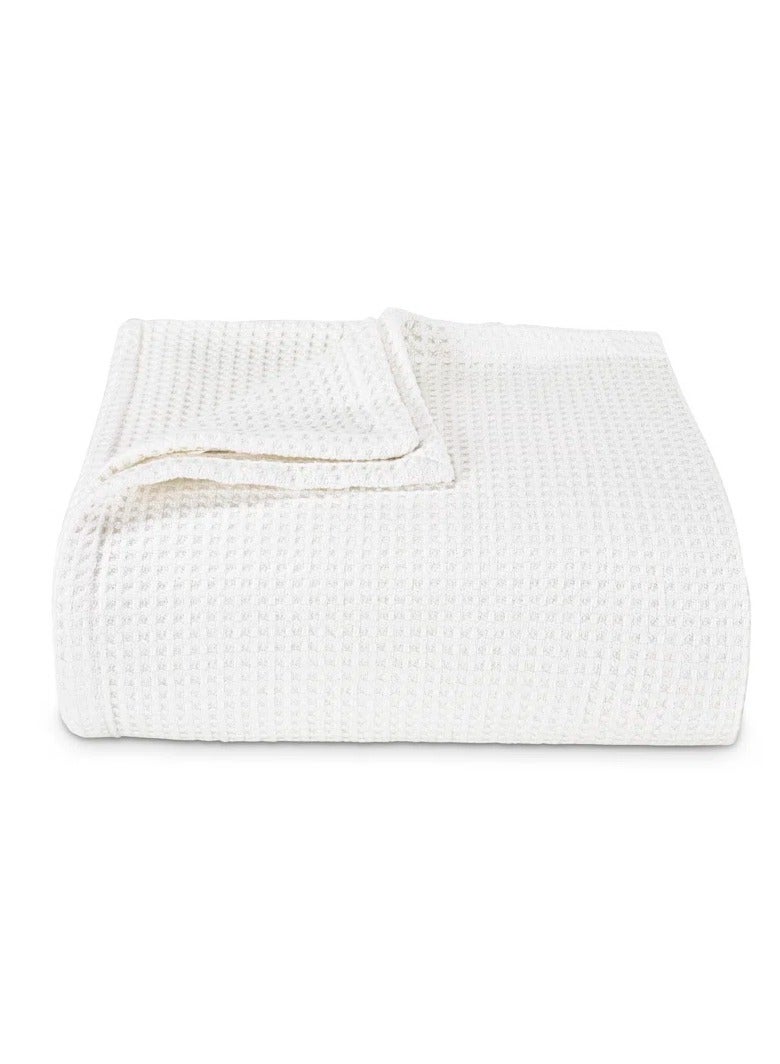 Egyptian cotton blanket, Cotton Soft Waffle Blanket, Breathable Bed Blanket All Season, 190x240cm  - Image 1