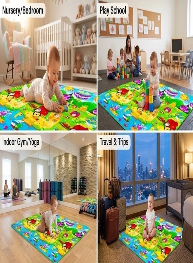 Sakar Baby Play Mat Waterproof 6x4 Ft Foldable Crawling Floor Carpet Soft Reversible Foam Mat with Carry Bag for Indoor Outdoor Picnic Travel Yoga Exercise Safe Play Area - Image 5